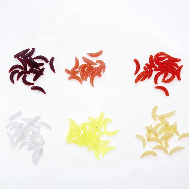 2cm Bread worm maggot cordyceps crucian carp bait lure bait softworm fishing worm lure soft plastic bait pike