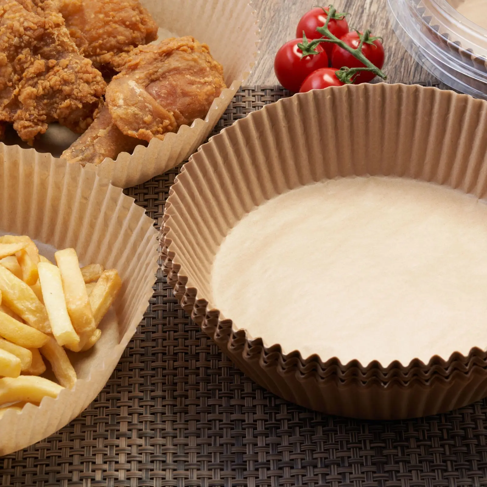 100 шт., Одноразовый бумажный вкладыш для фритюрницы, 6,3 дюйма