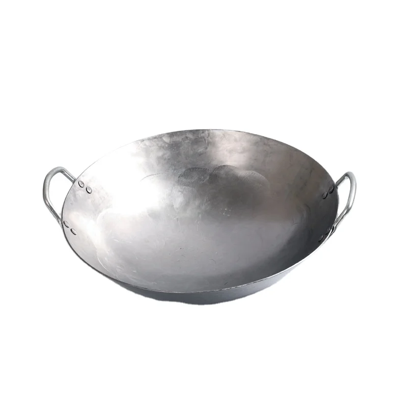 Master Star Iron Non-coating Woks Gas Cooker Traditional Handmade Pot Huge Manual Forging Wok With Binaural 38/40cm