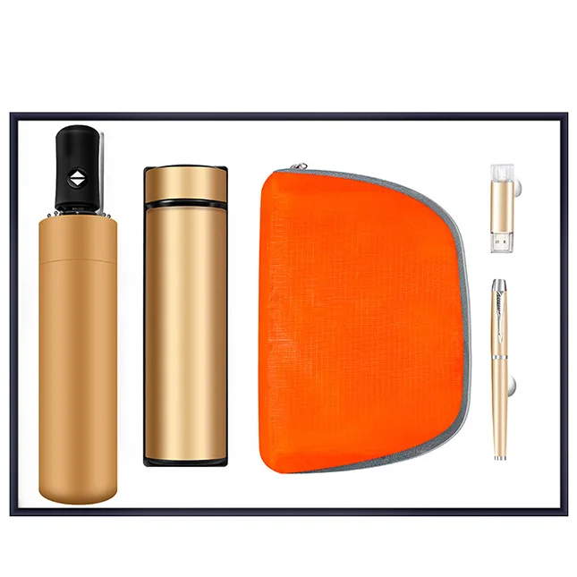 Wholesale 2023 New Idea New Product Custom Gift Set Umbrella Vacuum Cup USB Pen Business Party Gift