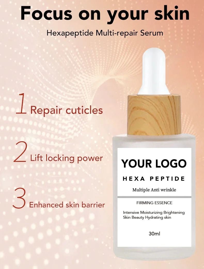 Skin Care Serum Glass Bottle Dropper 30Ml Facial Firming Anti-Wrinkle Facial Serum Hexa Peptide Serum