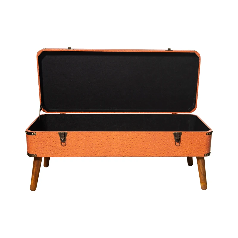 Antique Bed End Stool Storage Ottoman Bench