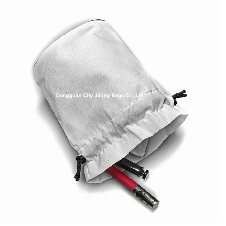 Fashion White Silk Satin Custom Logo Drawstring Bag Makeup Bag Reusable Round Bottom Brand Gift Bag