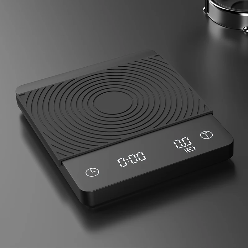 Touch Button LED Kitchen Scale Black Hand Pour USB Timer Ultrathin Espresso Coffee Drip Scale With Timer Baking Table