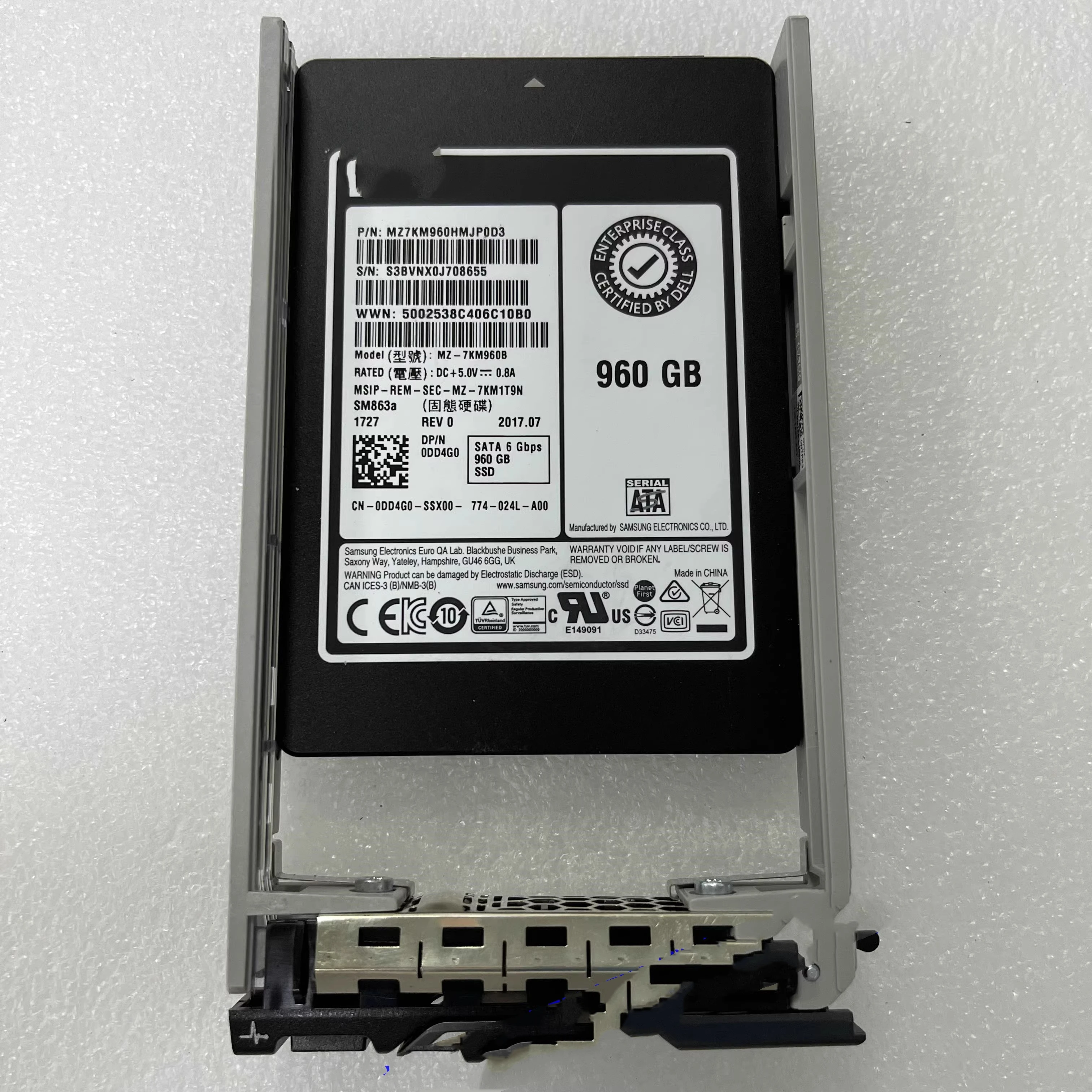GU6B82C--960GB SSD vSAS интенсивное чтение 12 Гбит/с 512e 2.5in Hot-Plug AG Drive SED 1DWPD 345-BCRO