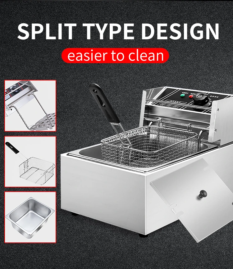 6L/10L/12L/20L/30L Commercial Electric Countertop Deep Fryer Potato Chips Frying Machine For Restaurant And Home