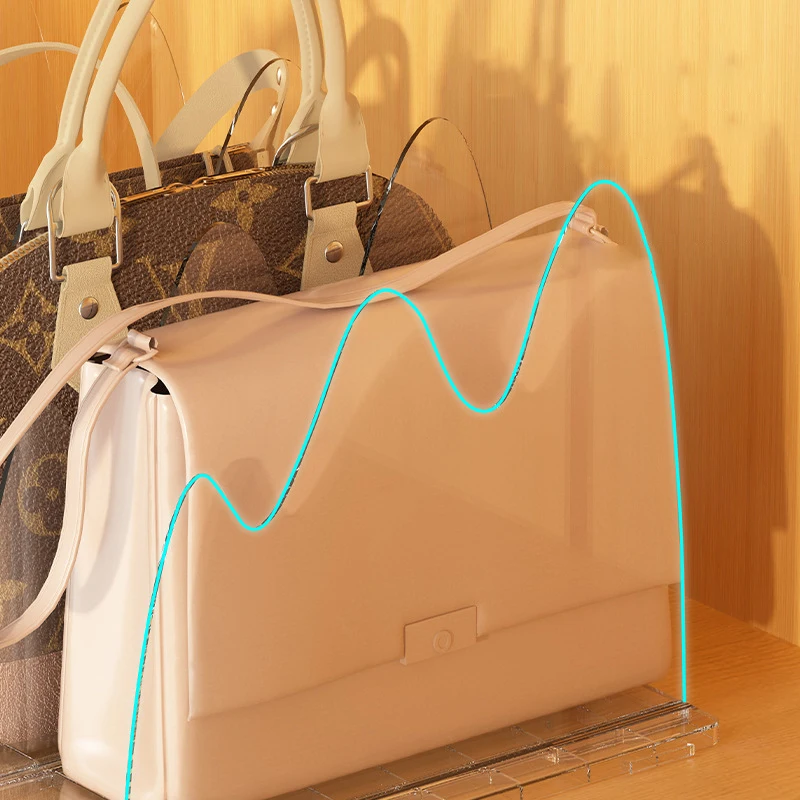 Adjustable Acrylic Clear Bookshelf  Shelf Divider For Closet Handbag Storage Organizer In Home