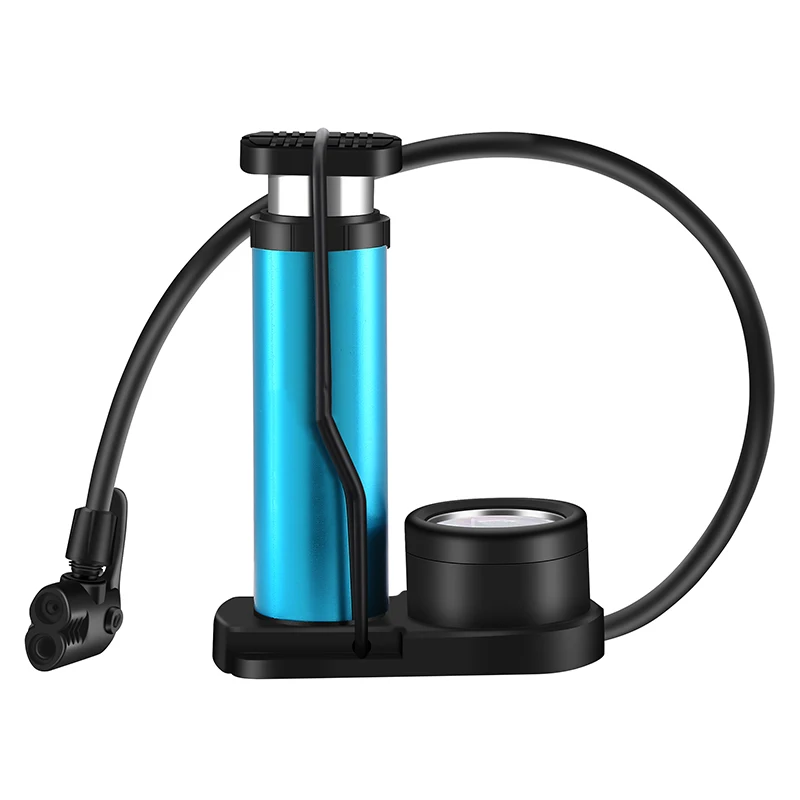 Mini Bike Pump, Portable Compact Foot Activated Bicycle Pump with Presta and Schrader Valve, Aluminum Alloy Air Pump for Balls