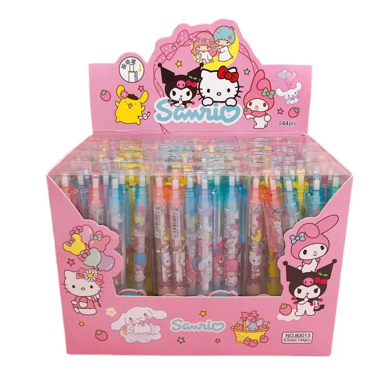 Мультяшная гелевая ручка hello kt, прозрачная ручка, черная ручка для письма, 0,5 мм