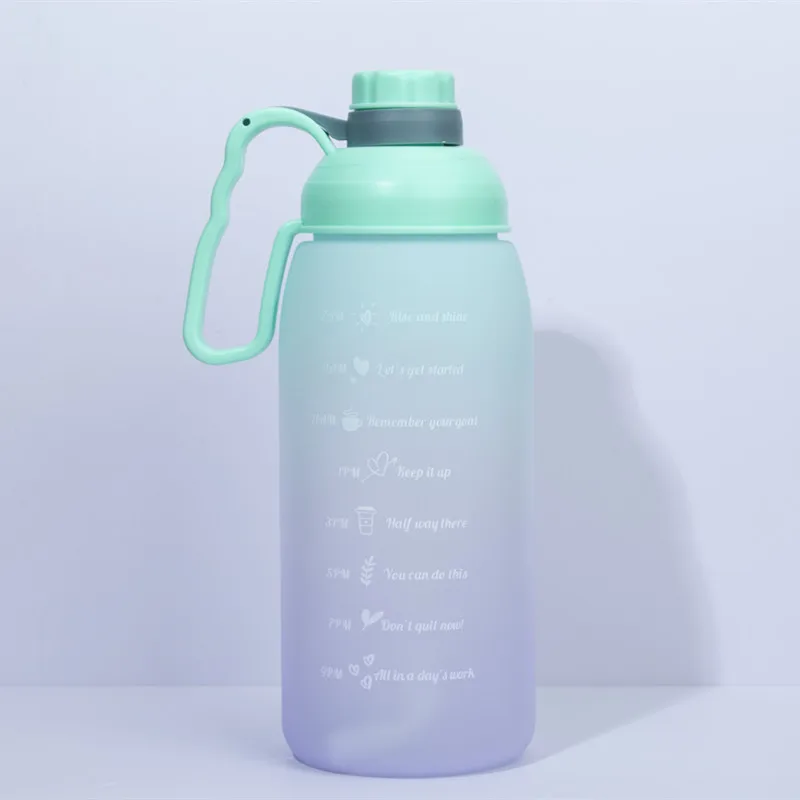 2021 New Arrival Large 1800ml Leakproof sport Tritan Bpa Free Motivational Water Bottle With Time Marker & Straw