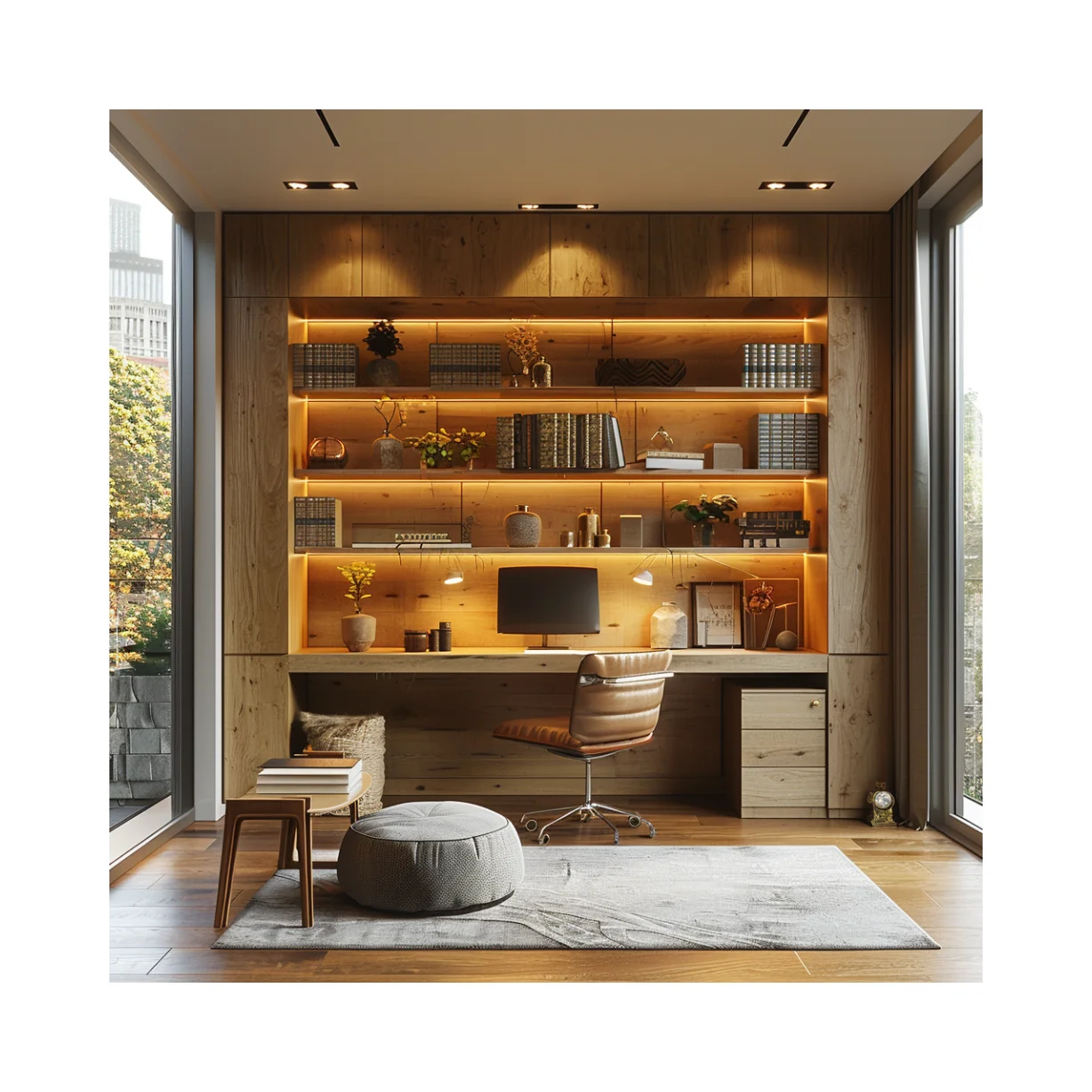 Taiwan Supplier Customized Minimalist Style Study Bookcases And Relaxing Reading Space