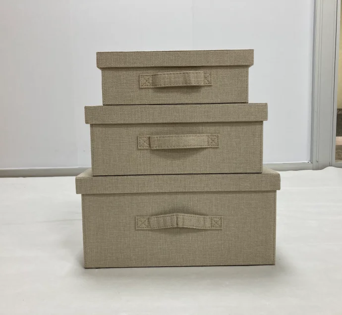 Handmade Wood Square Different Size Vintage Furniture Fabric Box Rectangle Storage Trunk