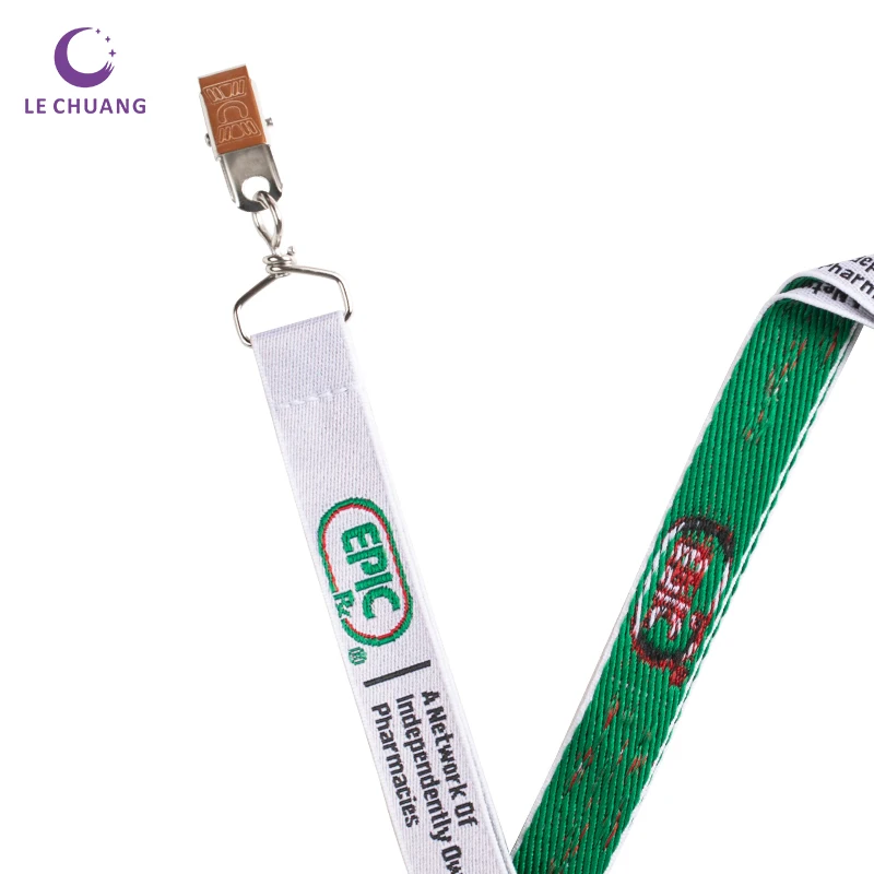 
Custom lanyard id card badge holder polyester nylon ribbon bamboo Lanyard 