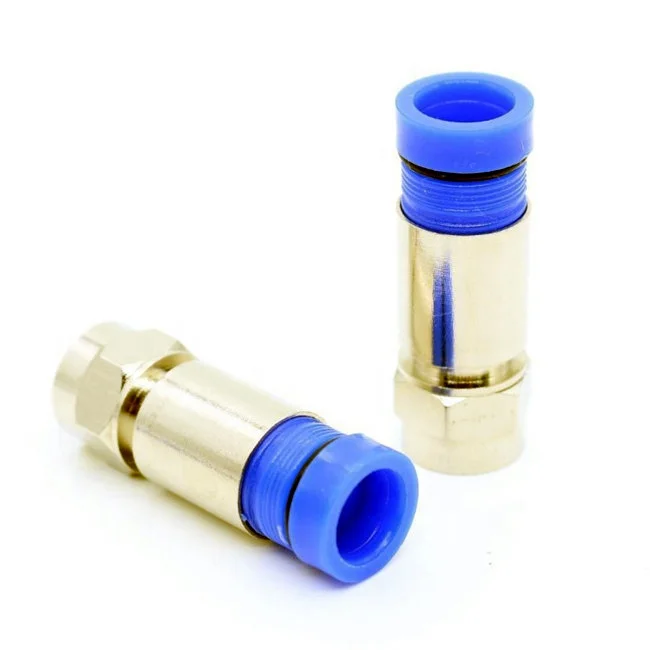 75ohm waterproof brass compression rg6 rg59 F connector