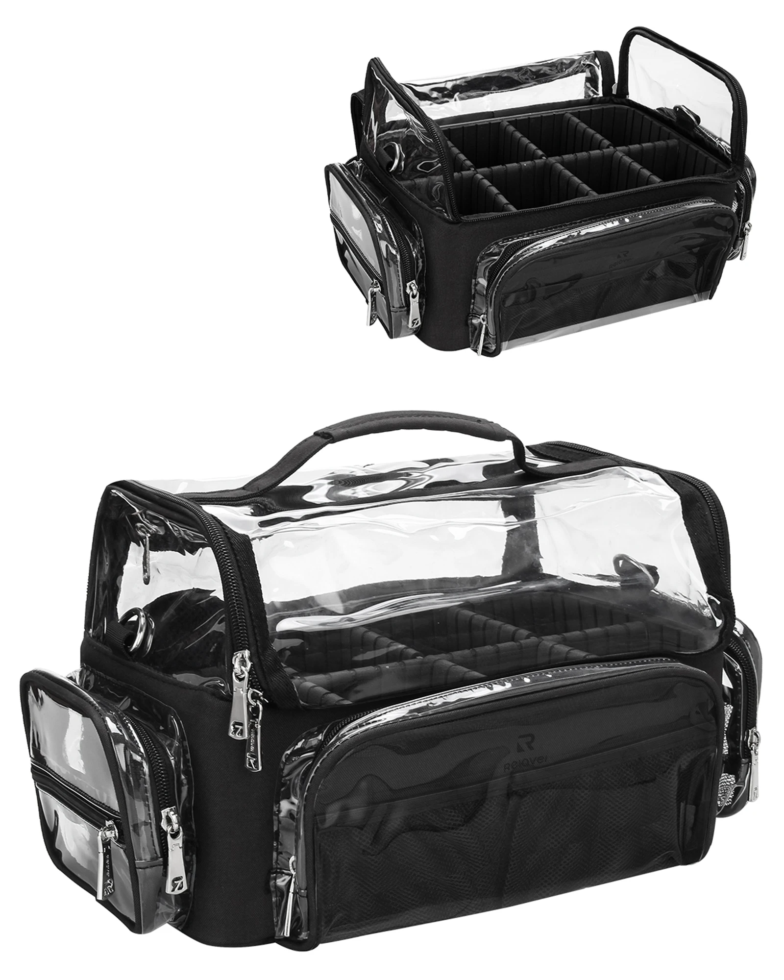 Relavel Extra Large Makeup Brush Case Clear Waterproof Cosmetic Organizer Bag Makeup Brush Holder for Professional Makeup Artist