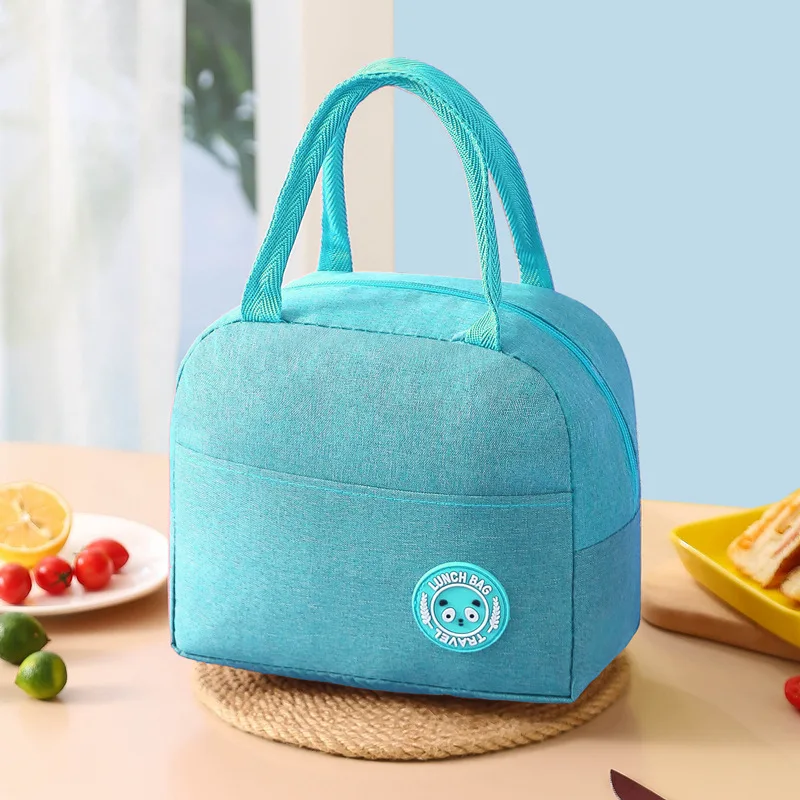 Custom Lunch Cooler Bag For Kids Thermal Tote Bag Simple Fashion Picnic Bag Insulated With Thick Handle