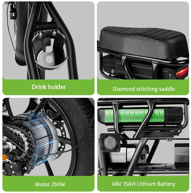 7GO EU Warehouse Fast Shipping 36V 15Ah 250W Motor with Integrated LED Lights Alloy aluminum Frame Electric City Bike