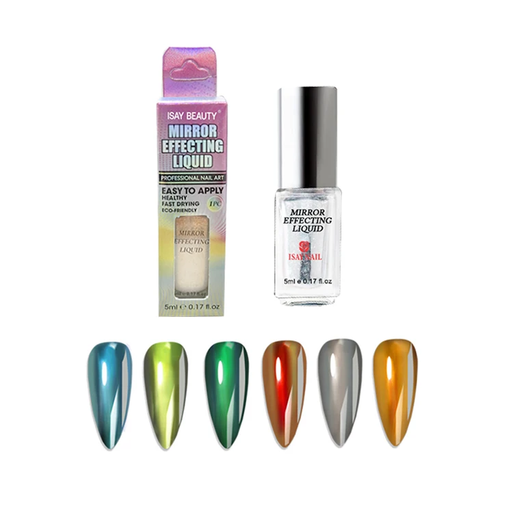 Long Lasting Nail Art Uv Gel Polish Chrome Pigment 5ml Customized Own Logo Chrome Liquid
