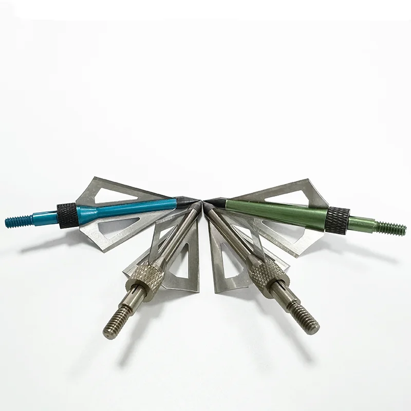Archery Broadheads 100 Grains Hunting Broadhead Aluminum Stainless Steel Mechanical Broadhead 3 Blade Metal Crossbow ArrowHead