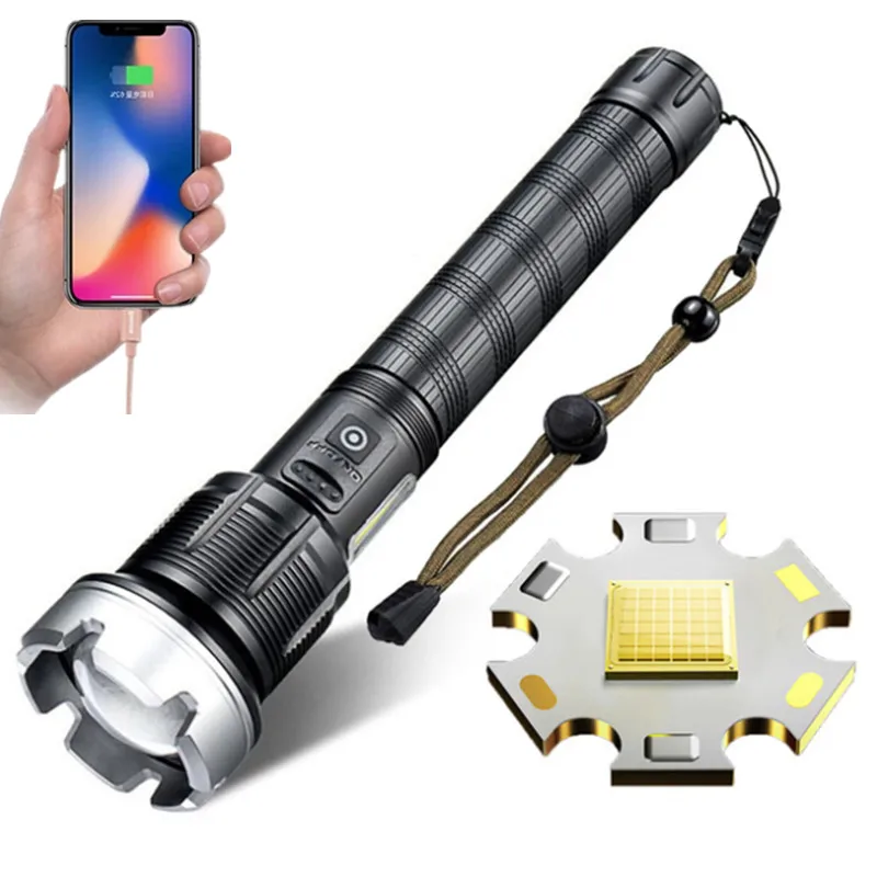 Мощный светодиодный фонарик XHP360 с 36 ядрами уличные тактические фонарики суперъяркого света перезаряжаемый от USB
