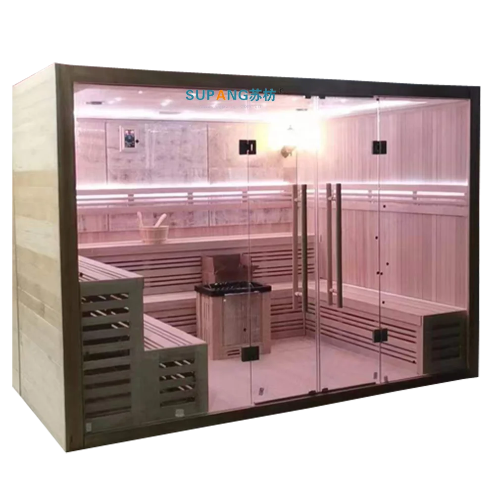Cabin Sauna Room Custom Indoor Modern Home Cabin 8 People Large Steam Dry Sauna