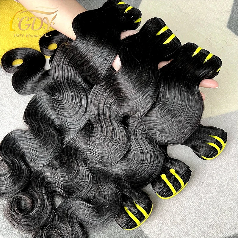 GDYhair Free Sample Body Wave 18 20 22 inch Straight Extension Virgin Human Hair Weave Bundles