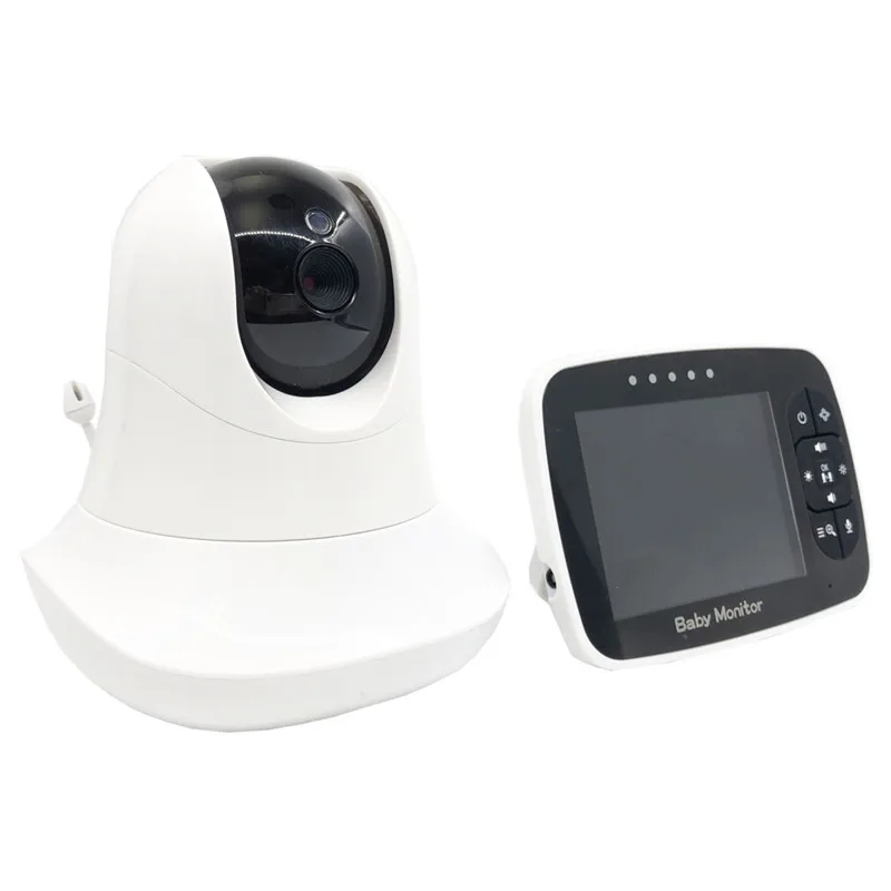 Видео-и видеоняня для малышей с 3,5 дюймовым HD-экраном, дистанционным зумом, двусторонним аудио, ночным видением