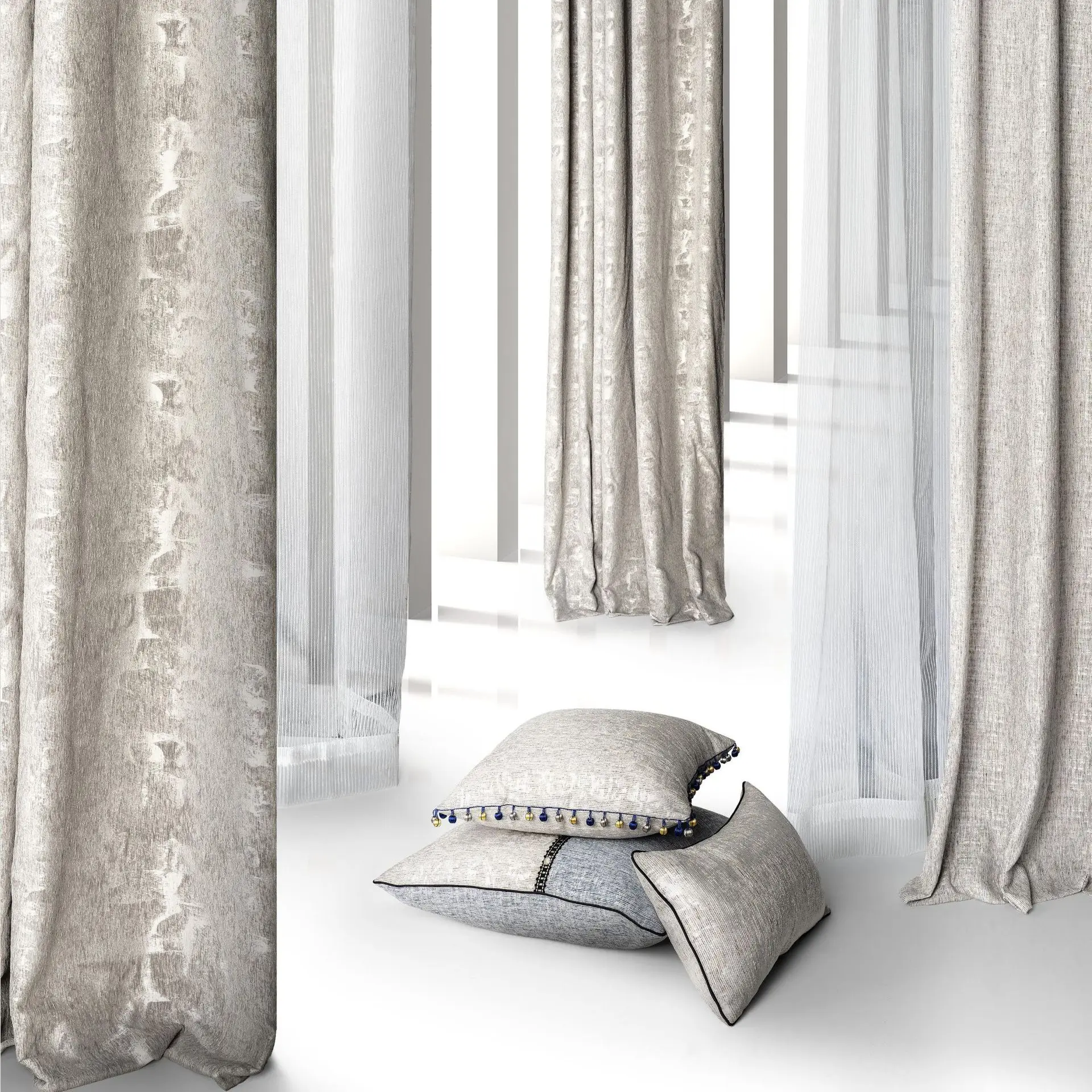 Good quality European Vintage Curtain Damascus Jacquard Curtain Finished Fabric