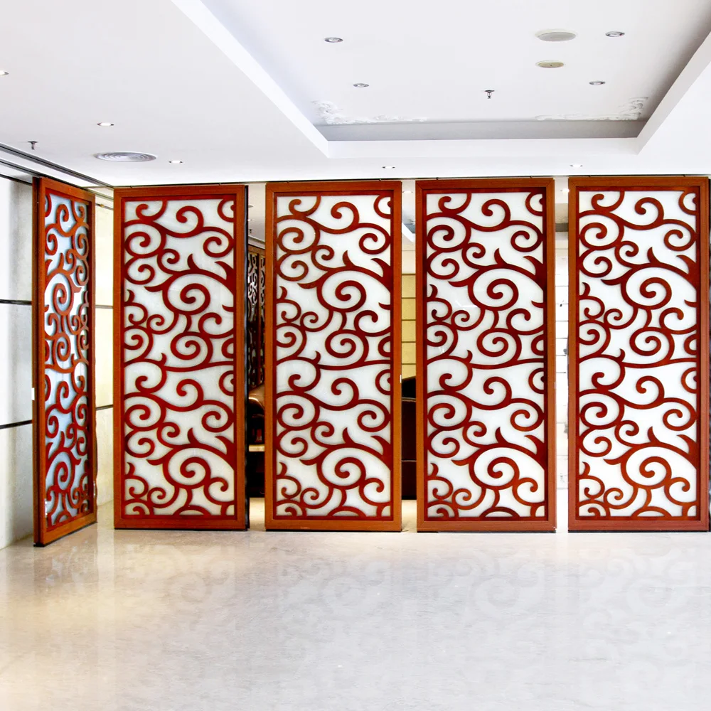 Double glass fire rated framed folding glass partition door for classroom