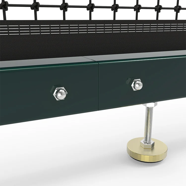 Polyester Aluminum Alloy movable tennis post Green colour beach tennis net and post tennis column