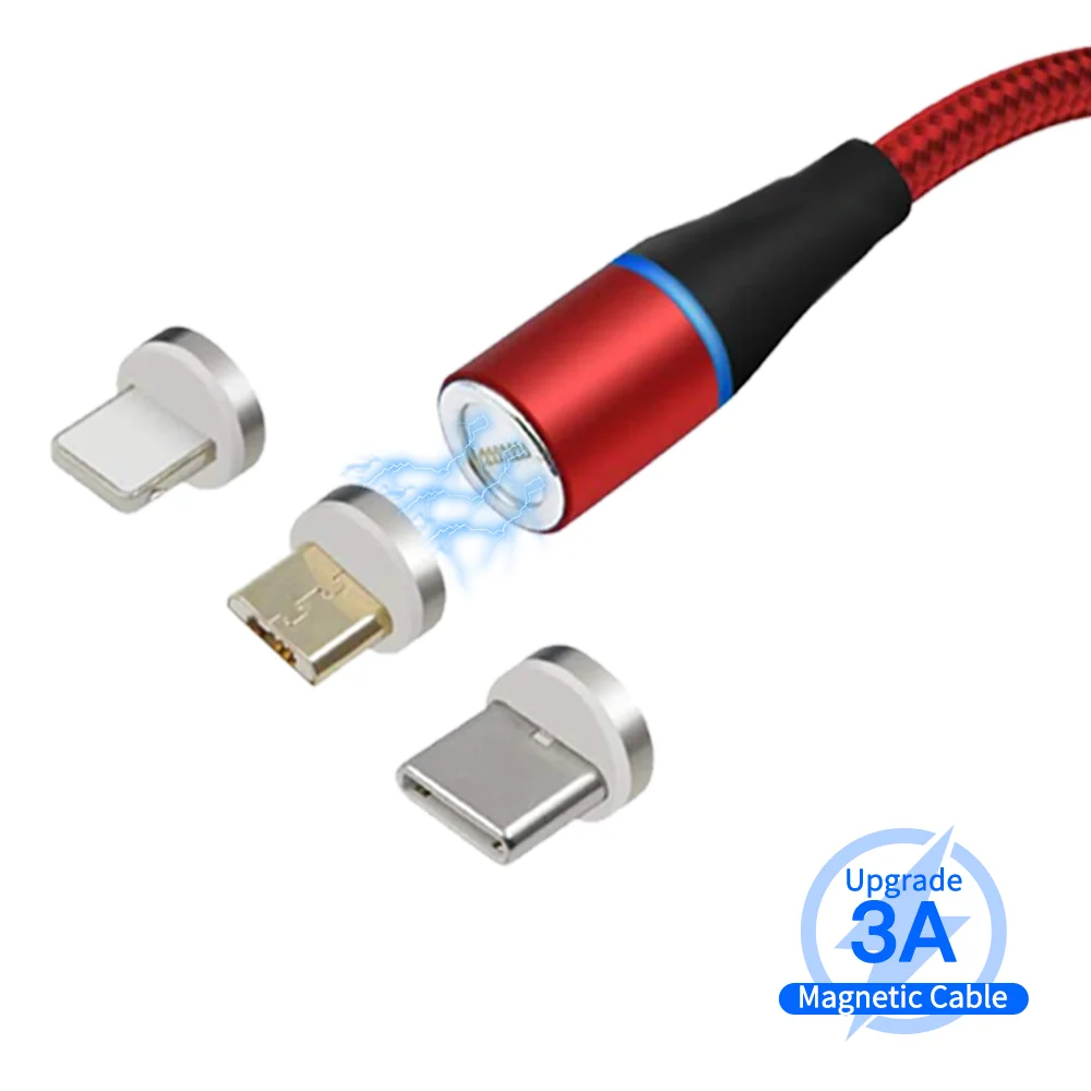 Магнитный 1 м 2 кабель для зарядное устройство 360 Usb 3 en Micro Tipo C зарядный