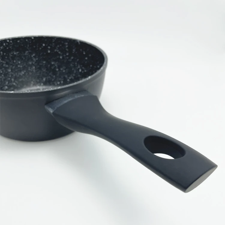 14cm 16cm 18cm Metal Aluminum Milk Pot Mini Coffee Cooking Pot Non Stick Coating Saucepan with Soft Touch Handle