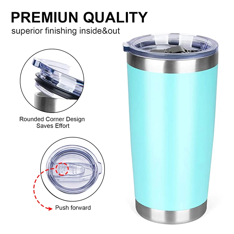 WeVi 20oz 30oz Stainless Steel Travel Coffee Tumbler Cups Double Wall with Handle Straw Beer Tea Wine Gift PS Material Wholesale