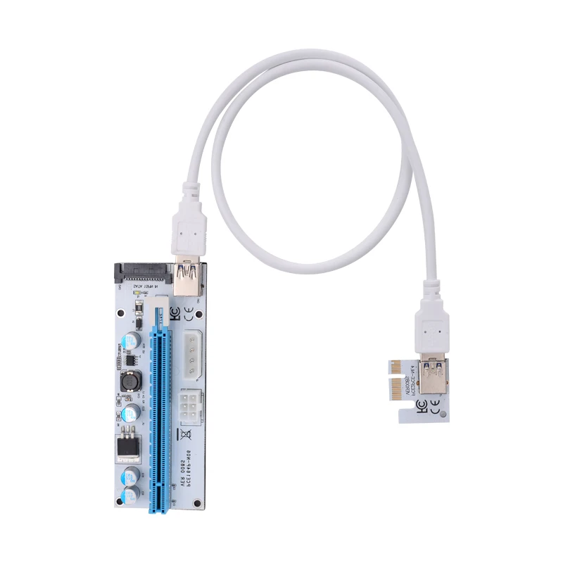 Pcie 008s Pci-e Экспресс 6pin 1 X до 16 расширитель Pci E X16 Ver008s Mini Usb 3 0 Райзер карта