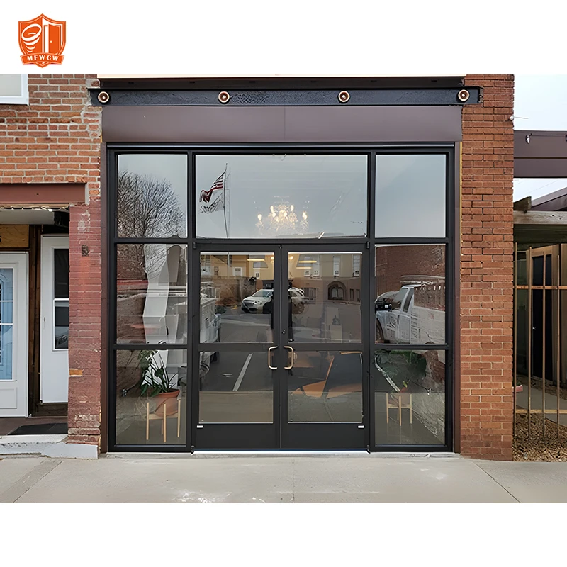 Wholesale Glass Shop Door With Door Closer Windproof Commercial Entry Door