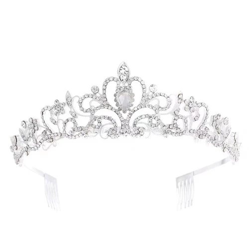 Silver Crystal Tiara Crown Headband / wedding gift / Bride Crown Hair Band