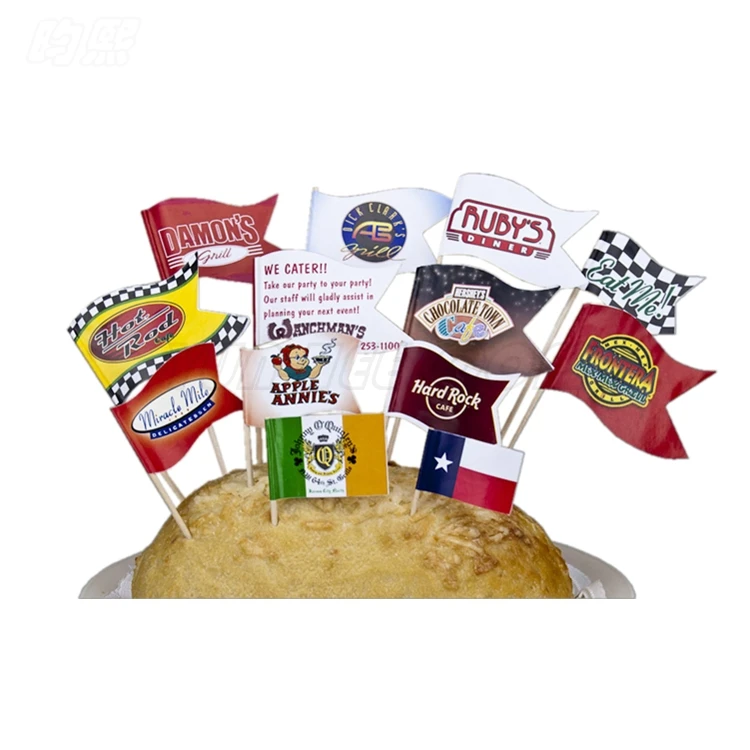 F-D-A LFGB DGCCRF Approved Decorative Flag Stick for Sandwich