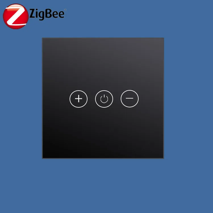 touch wall smart life app control zigbee 30 triac power touch dimmer switch 230v 50hz black glass
