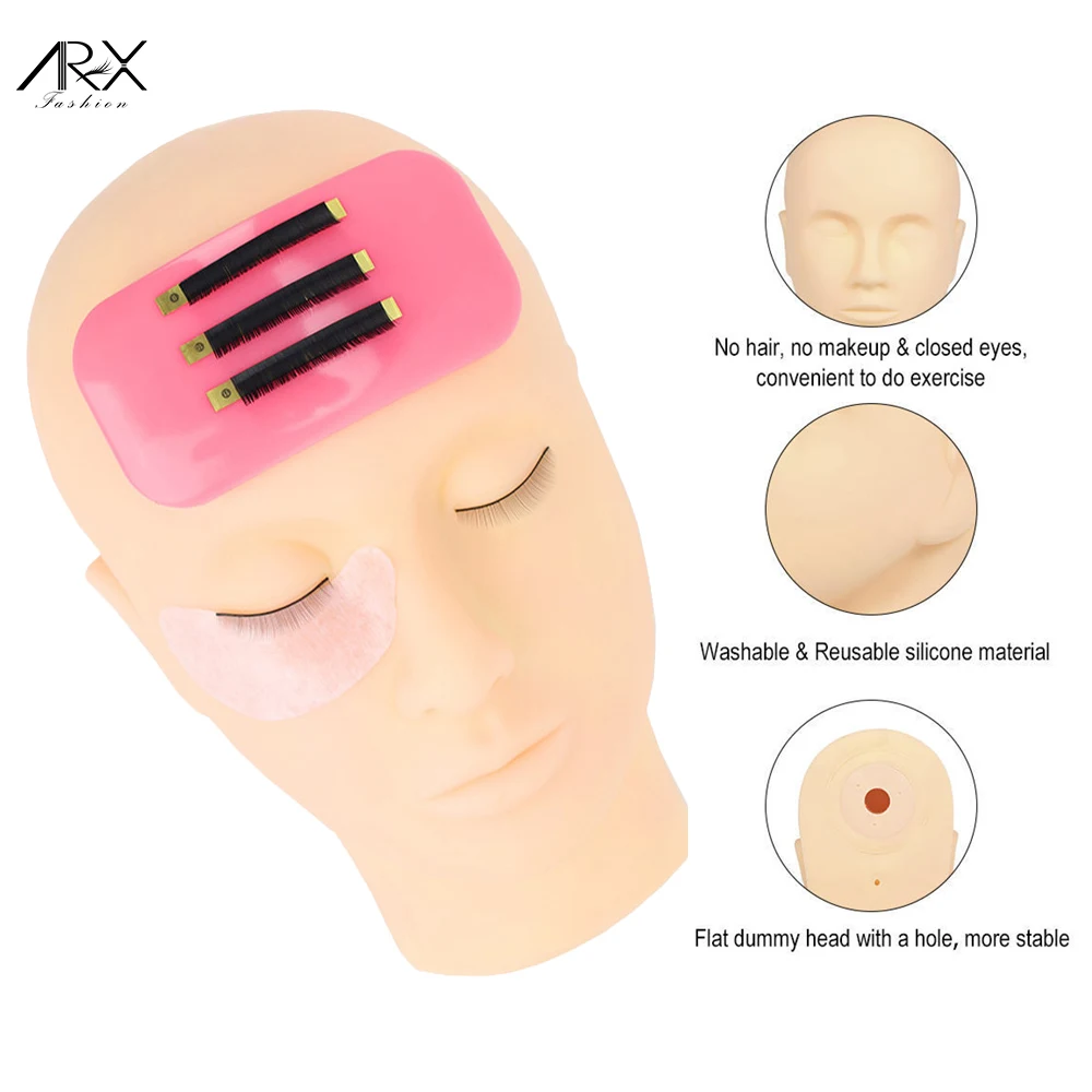 False Eyelashes Training Tool Practice Silicone Mannequin Model Head Beginner Set Practicing Head Mannequin