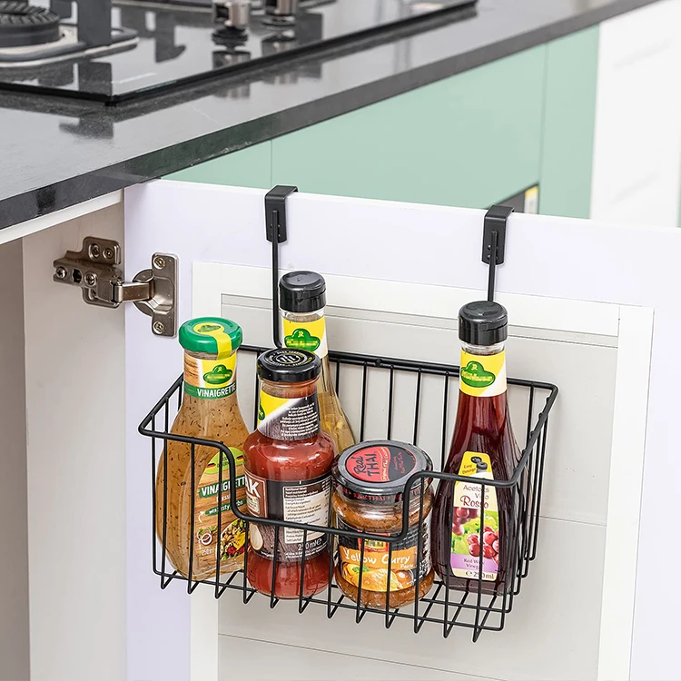 Over The Cabinet Rack Door Rear Basket Rectangular Bathroom Cabinet Door Grid Wire Hanging Baskets