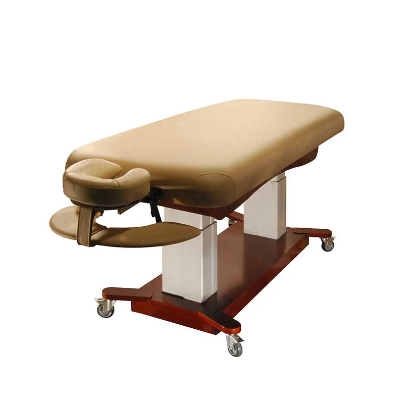 Manufacturer wholesale OEM height adjustment Steel frame Lockable wheels Professional Salon Bed electric massage Spa table
