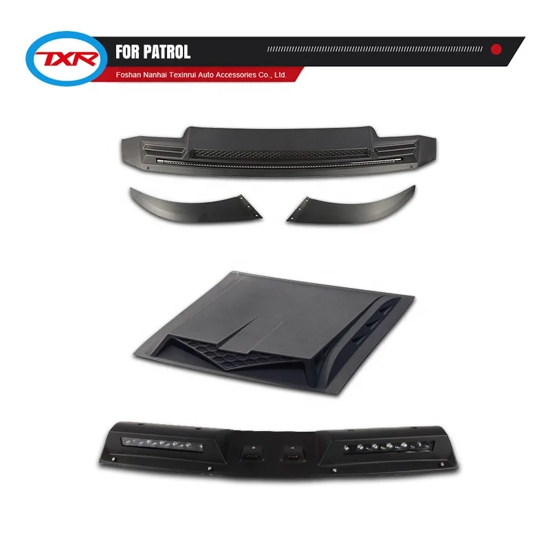 Other Exterior Accessories  Bonnet Guard with Streamer Light Hood Scoop Cover Roof  Searchlight for Nissan Patrol Y62 NEW Armada