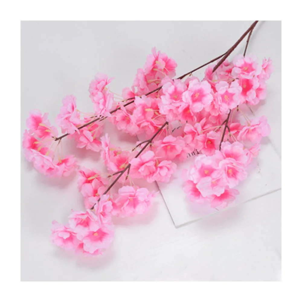 New Fashion real touch long silk bouquet flowers artificial decorative cherry blossom branches ceiling hanging artificial flower