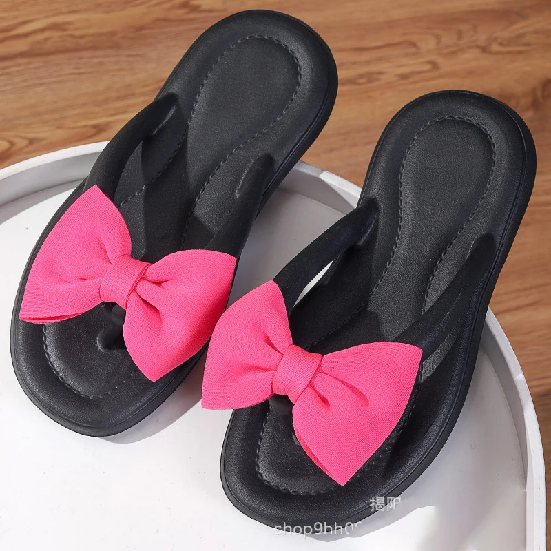 Fashion EVA cloud soft summer beach  outdoor women flip-flops slippers with bow