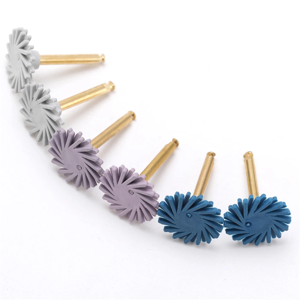 Competitive Dental Composite Polishing Wheel Golden Diamond Rubber Flex Spiral Polisher Kit