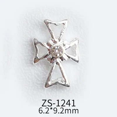 10Pcs Daily Nail Art Metal Gold Sliver Alloy Cross Jewelry Simple Design Ins Trendy Cute French Acrylic Decoration Charms
