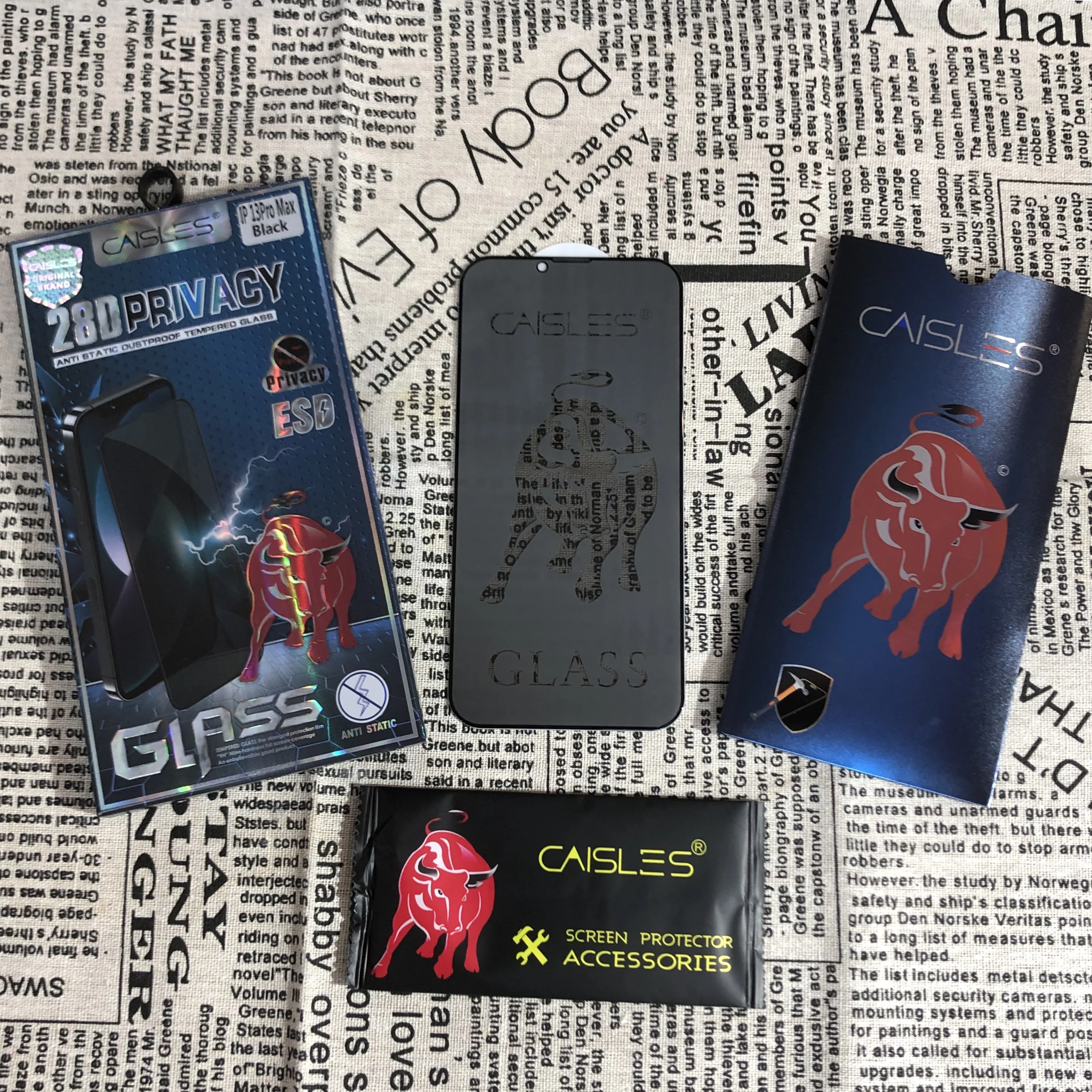 Caisles Tempered Screen Protector anti-static high transparent glass film for phone models