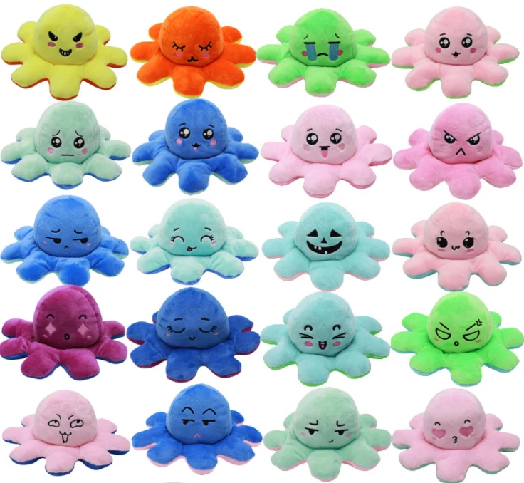 
Hot Selling Tik Tok Octopus Plush Toy With Many Expressions Soft Home Reversible Octopus Plush Toy 