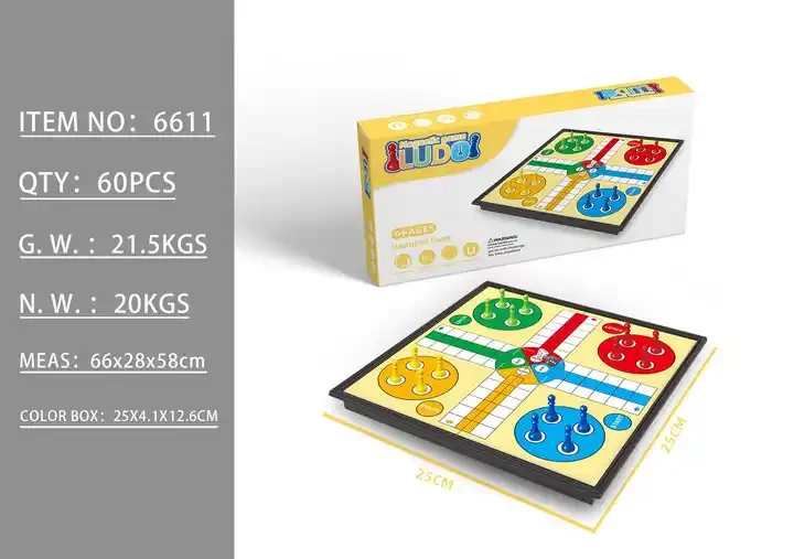 Indoor hotsale Game Portable Folding Board LUDO Travel Board Game Set Educational Folding Kids Chess LUDO Game For Gift