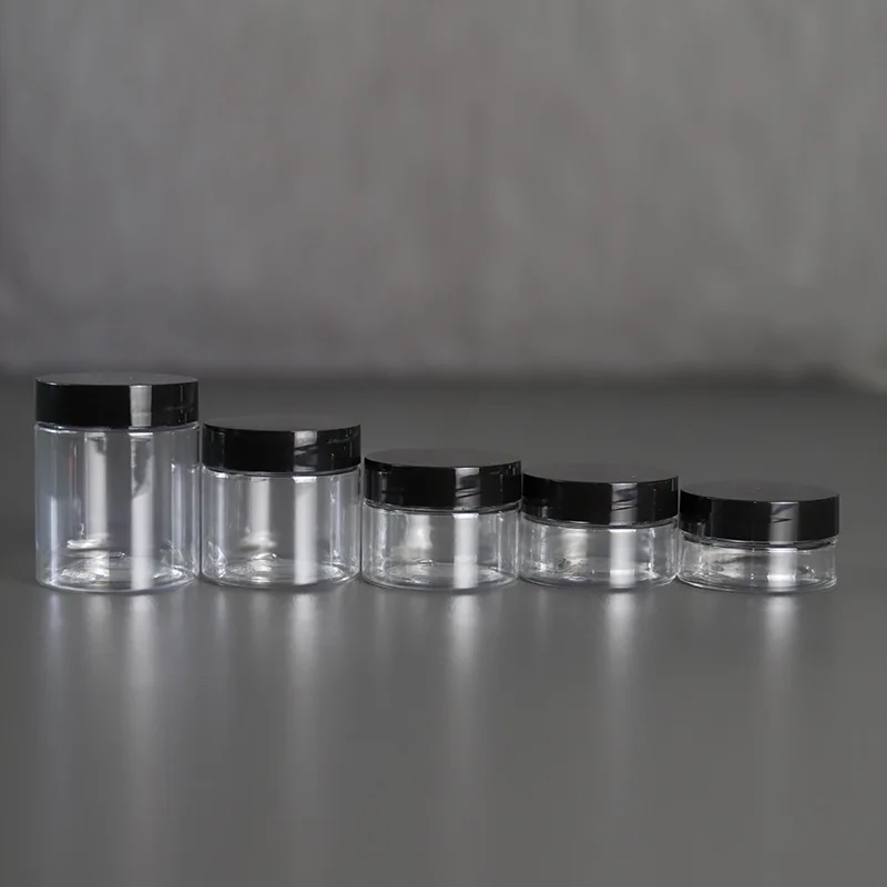 Clear Container with Lids Small Plastic Pot Jars Wide Mouth Round Leak Proof Plastic Container Jars with Lid for Travel Storage